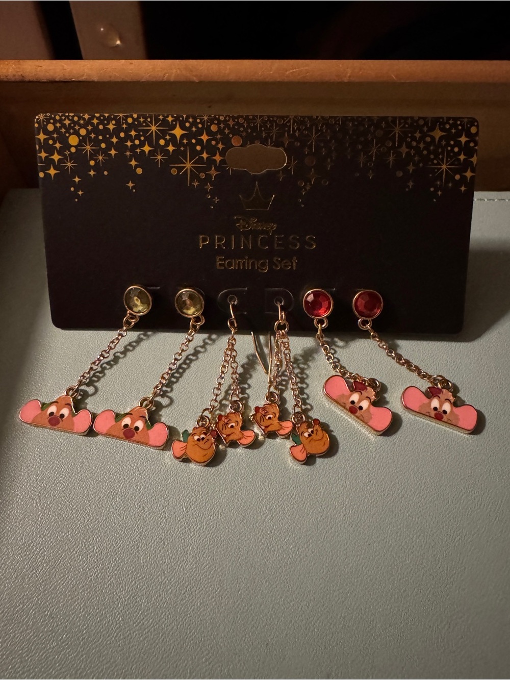 Cinderella Gus and Jaq Jaq Earring Set - 3 Pairs
